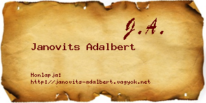 Janovits Adalbert névjegykártya